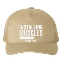 Funny Panda Installing Muscles Please Wait Gym Fitness Yupoong Adult 5-Panel Trucker Hat