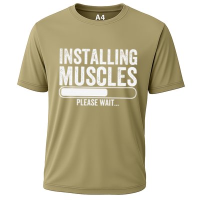 Funny Panda Installing Muscles Please Wait Gym Fitness Performance Shirt