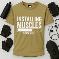 Funny Panda Installing Muscles Please Wait Gym Fitness Performance Shirt