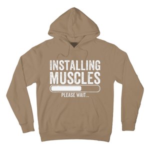 Funny Panda Installing Muscles Please Wait Gym Fitness Hoodie