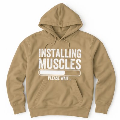 Funny Panda Installing Muscles Please Wait Gym Fitness Hoodie