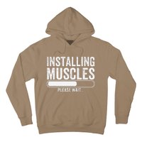 Funny Panda Installing Muscles Please Wait Gym Fitness Hoodie