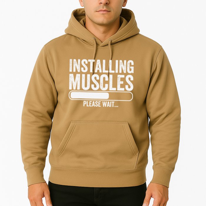 Funny Panda Installing Muscles Please Wait Gym Fitness Hoodie