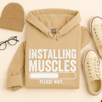 Funny Panda Installing Muscles Please Wait Gym Fitness Hoodie