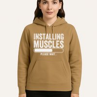 Funny Panda Installing Muscles Please Wait Gym Fitness Hoodie