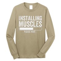 Funny Panda Installing Muscles Please Wait Gym Fitness Long Sleeve Shirt