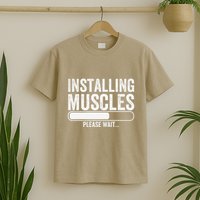 Funny Panda Installing Muscles Please Wait Gym Fitness T-Shirt