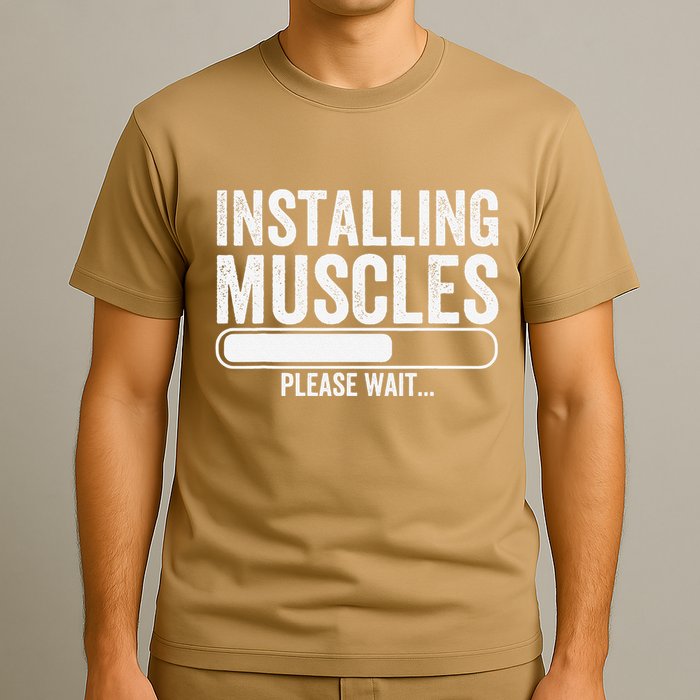 Funny Panda Installing Muscles Please Wait Gym Fitness T-Shirt
