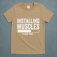 Funny Panda Installing Muscles Please Wait Gym Fitness T-Shirt