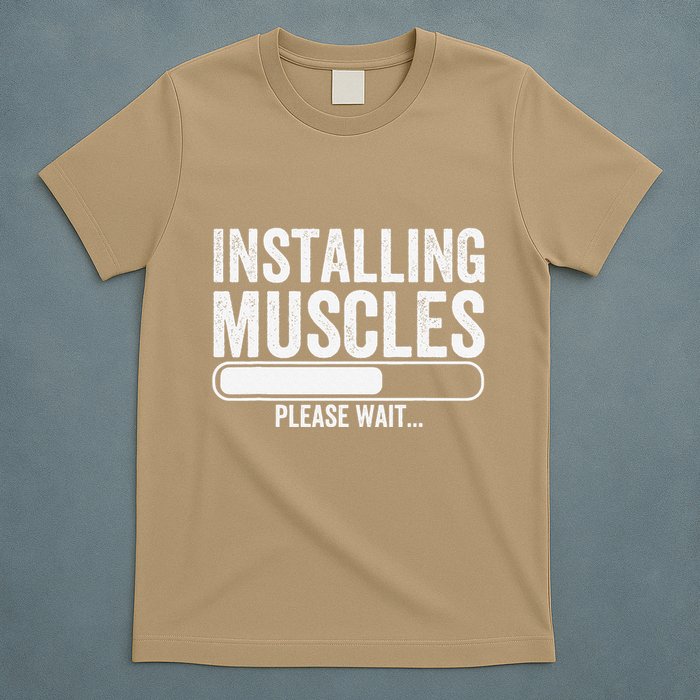 Funny Panda Installing Muscles Please Wait Gym Fitness T-Shirt