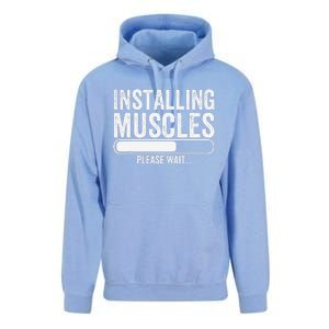 Funny Panda Installing Muscles Please Wait Gym Fitness Unisex Surf Hoodie