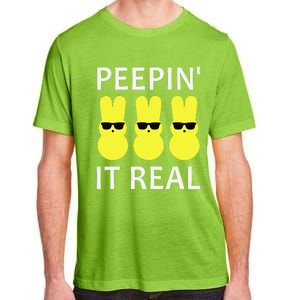 Funny Peepin It Real Happy Easter Bunny Adult ChromaSoft Performance T-Shirt