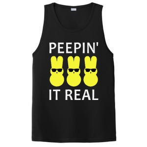 Funny Peepin It Real Happy Easter Bunny PosiCharge Competitor Tank