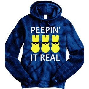 Funny Peepin It Real Happy Easter Bunny Tie Dye Hoodie