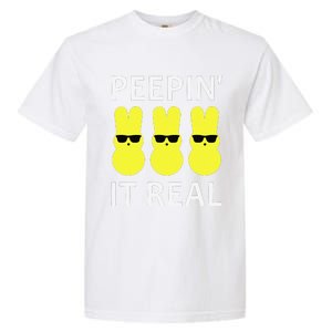 Funny Peepin It Real Happy Easter Bunny Garment-Dyed Heavyweight T-Shirt