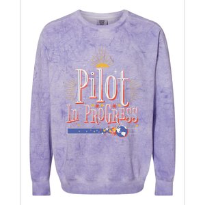 Future Pilot In Progress Great Gift Colorblast Crewneck Sweatshirt