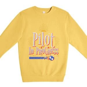 Future Pilot In Progress Great Gift Premium Crewneck Sweatshirt