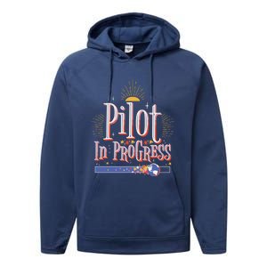 Future Pilot In Progress Great Gift Performance Fleece Hoodie