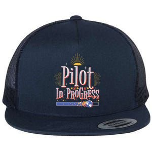 Future Pilot In Progress Great Gift Flat Bill Trucker Hat