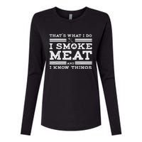 Funny Pitmaster I Smoke Meat BBQ Smoker Grill Gift Womens Cotton Relaxed Long Sleeve T-Shirt