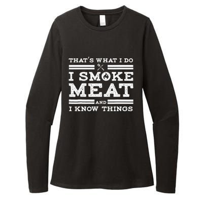 Funny Pitmaster I Smoke Meat BBQ Smoker Grill Gift Womens CVC Long Sleeve Shirt