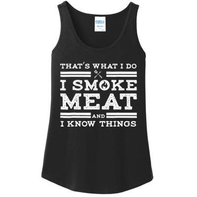 Funny Pitmaster I Smoke Meat BBQ Smoker Grill Gift Ladies Essential Tank