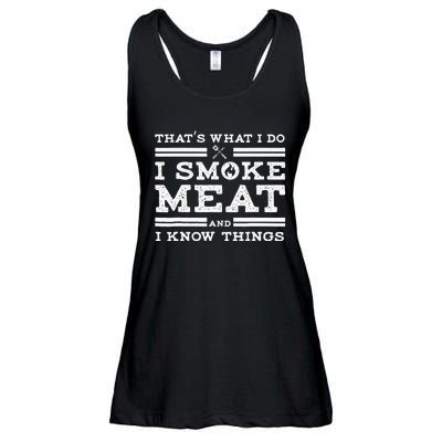 Funny Pitmaster I Smoke Meat BBQ Smoker Grill Gift Ladies Essential Flowy Tank