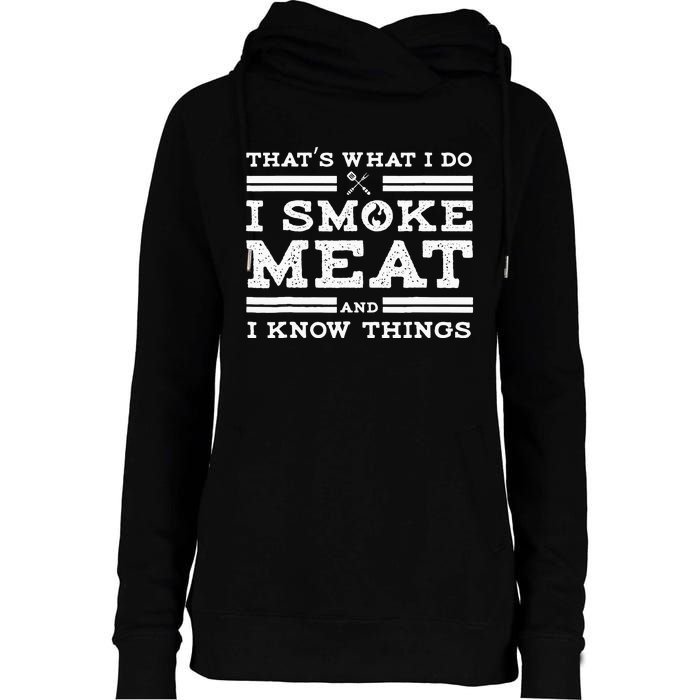 Funny Pitmaster I Smoke Meat BBQ Smoker Grill Gift Womens Funnel Neck Pullover Hood