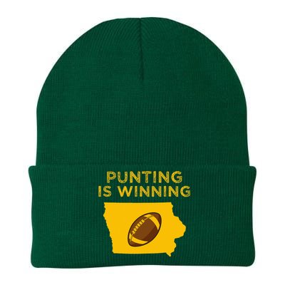 funny punting is winning iowa I cheer For The Punter Knit Cap Winter Beanie