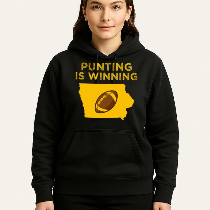 funny punting is winning iowa I cheer For The Punter Hoodie