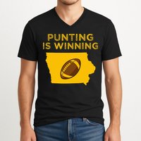 funny punting is winning iowa I cheer For The Punter V-Neck T-Shirt