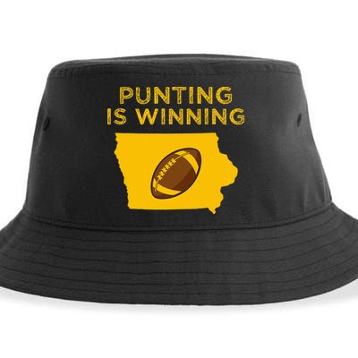 funny punting is winning iowa I cheer For The Punter Sustainable Bucket Hat