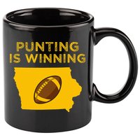 funny punting is winning iowa I cheer For The Punter 11oz C Handle Ceramic Mug
