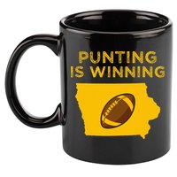 funny punting is winning iowa I cheer For The Punter 11oz C Handle Ceramic Mug