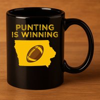 funny punting is winning iowa I cheer For The Punter 11oz C Handle Ceramic Mug