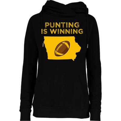 funny punting is winning iowa I cheer For The Punter Womens Funnel Neck Pullover Hood