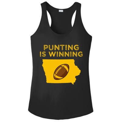 funny punting is winning iowa I cheer For The Punter Ladies PosiCharge Competitor Racerback Tank