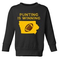 funny punting is winning iowa I cheer For The Punter Toddler Sweatshirt