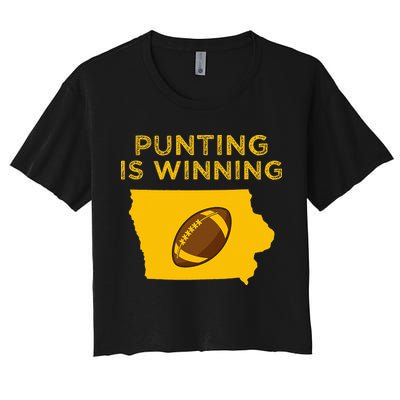 funny punting is winning iowa I cheer For The Punter Crop Top