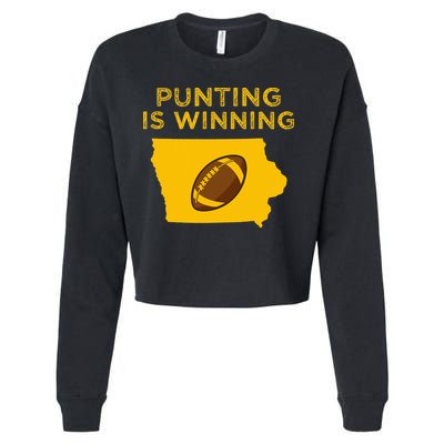 funny punting is winning iowa I cheer For The Punter Cropped Pullover Crew