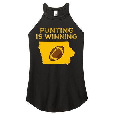 funny punting is winning iowa I cheer For The Punter Women's Perfect Tri Rocker Tank