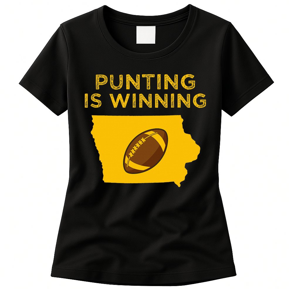 funny punting is winning iowa I cheer For The Punter Womens T-Shirt