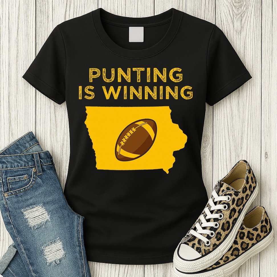 funny punting is winning iowa I cheer For The Punter Womens T-Shirt