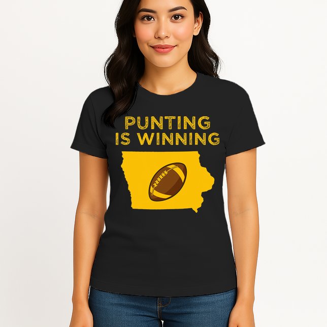 funny punting is winning iowa I cheer For The Punter Womens T-Shirt