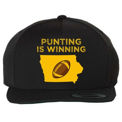 funny punting is winning iowa I cheer For The Punter Wool Snapback Cap