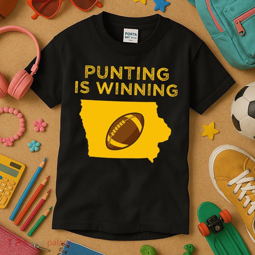 funny punting is winning iowa I cheer For The Punter Kids T-Shirt