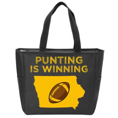 funny punting is winning iowa I cheer For The Punter Zip Tote Bag