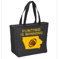 funny punting is winning iowa I cheer For The Punter Zip Tote Bag