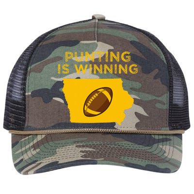 funny punting is winning iowa I cheer For The Punter Retro Rope Trucker Hat Cap