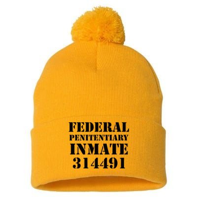 Federal Penitentiary Inmate Funny Halloween Prisoner Costume Pom Pom 12in Knit Beanie